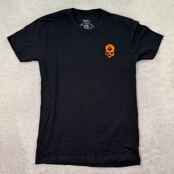 NEW Zero Foxtrot T-Shirt Men Small Black Skull Skeleton Flaming Head Tongue Flex - Picture 3 of 7